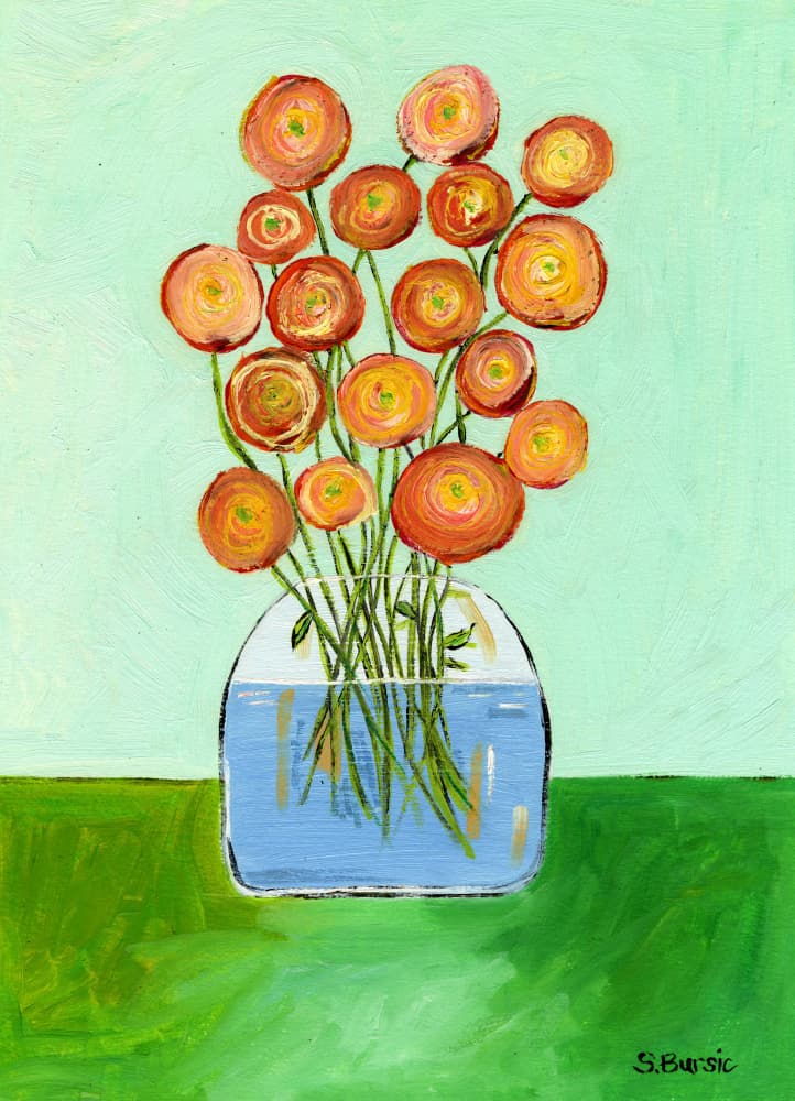 Cheerful Orange Blooms by Sharyn Bursic — canvas wall art