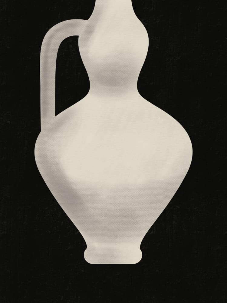 Elegant White Jug by Little Dean — canvas wall art