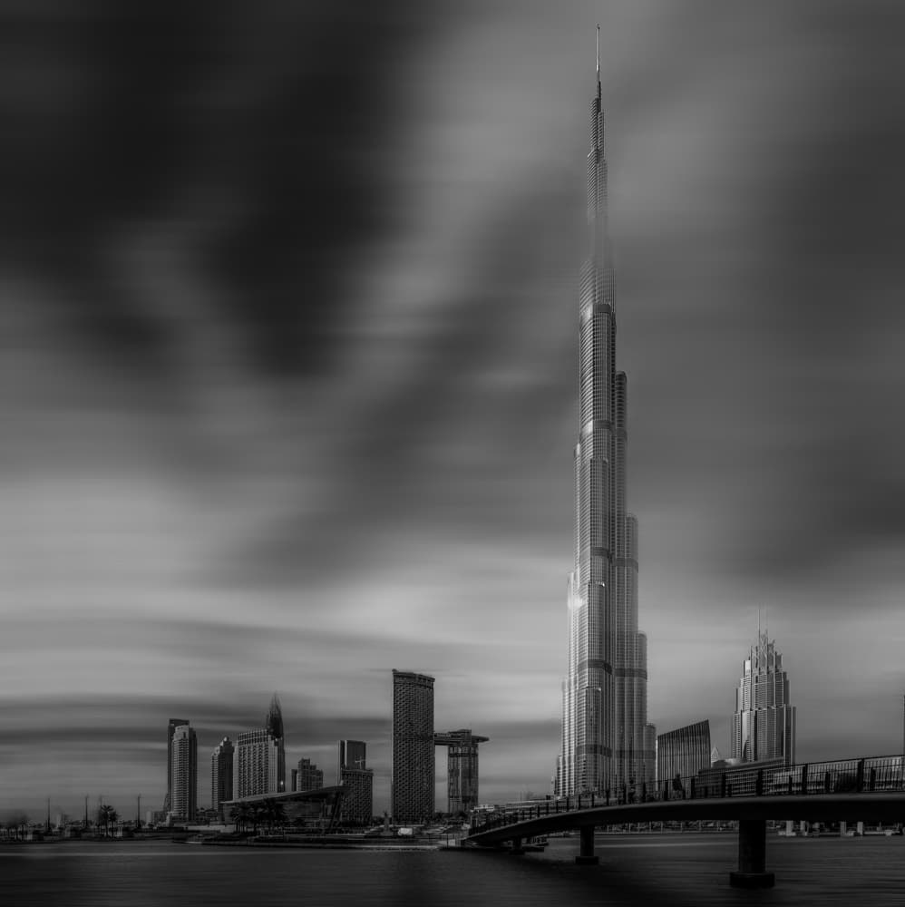 Long Exposure Burj Khalifa by Mohamed Kazzaz — canvas wall art
