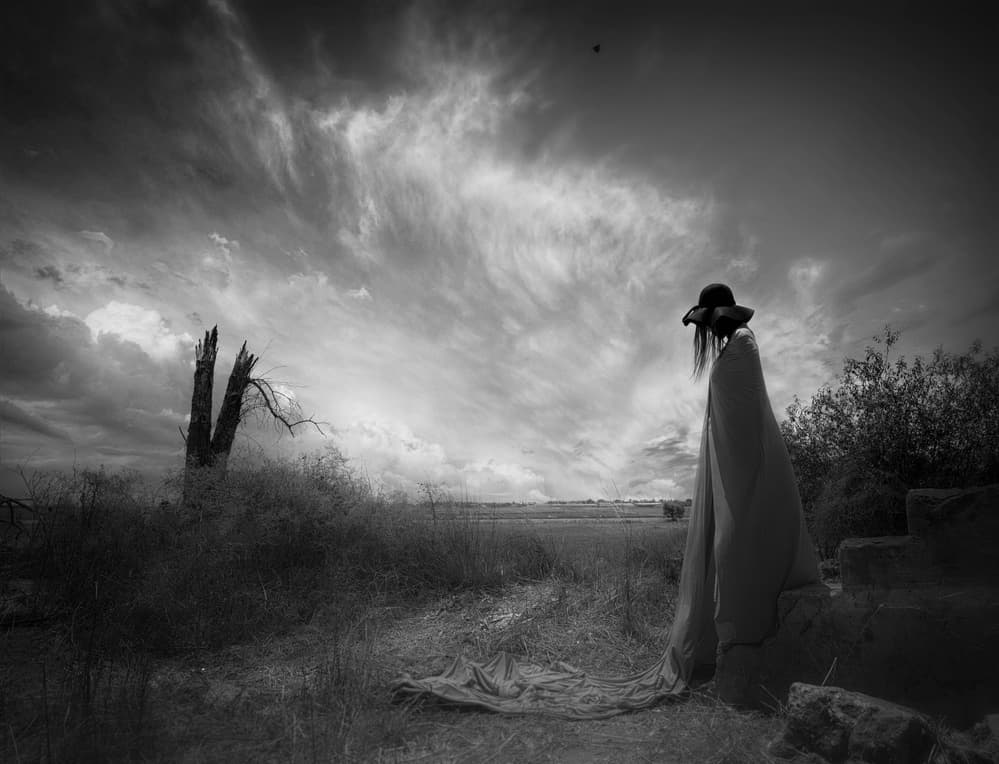 Mysterious Woman Landscape by Yuri Shepelev — canvas wall art