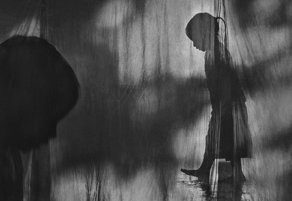 Pensive Girl Silhouette by Ekkachai Khemkum — canvas wall art