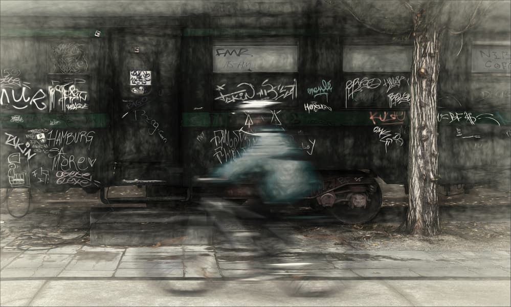 Urban Motion Blur Rider by Gilbert Claes — canvas wall art
