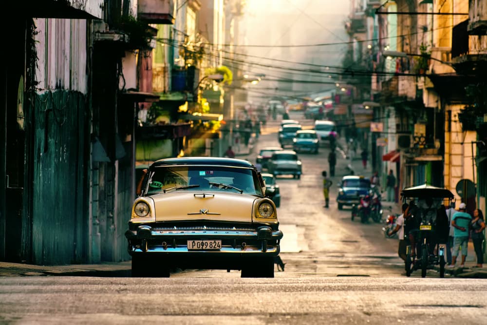 Vintage Car Havana Street by Gina Buliga — canvas wall art