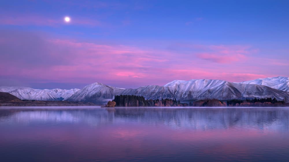 Moonlit Winter Lake Reflection by Emanuel Papamanolis — canvas wall art