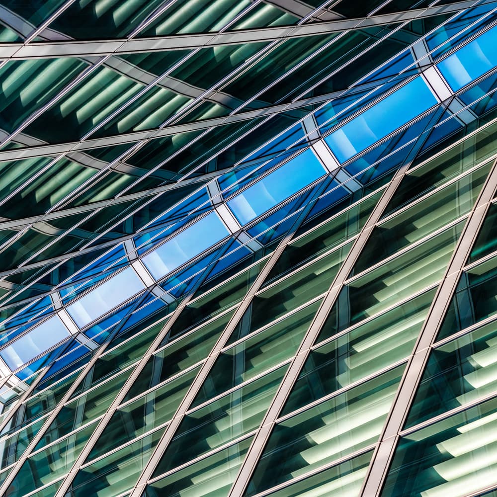 Geometric Glass Building by Franco Tessarolo — canvas wall art