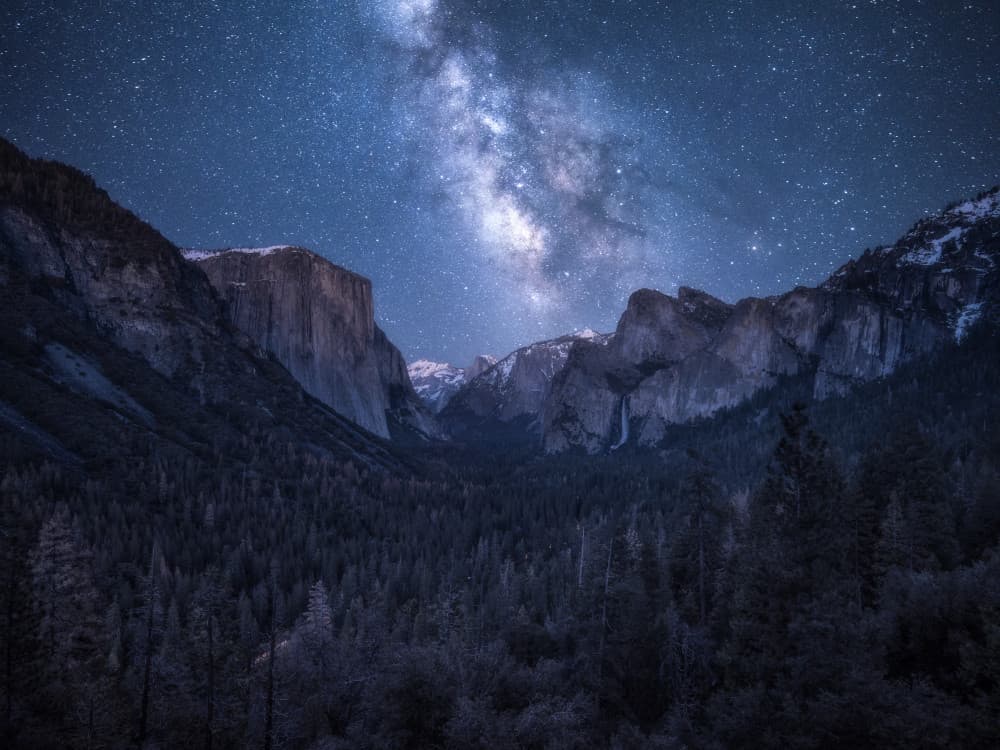 Starry Night Valley by Daniel Gastager — canvas wall art