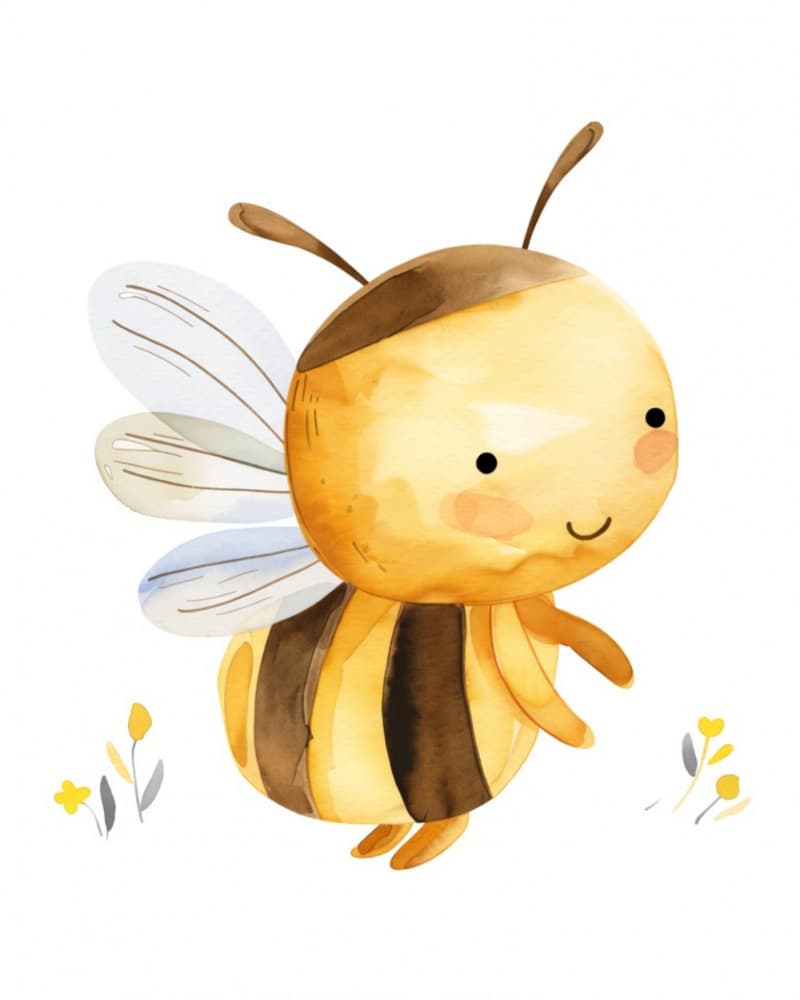Happy Little Bumblebee by Anda Bieza — canvas wall art