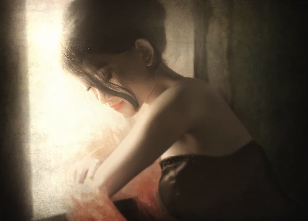 Pensive Woman Portrait by Sebastian Kisworo — canvas wall art