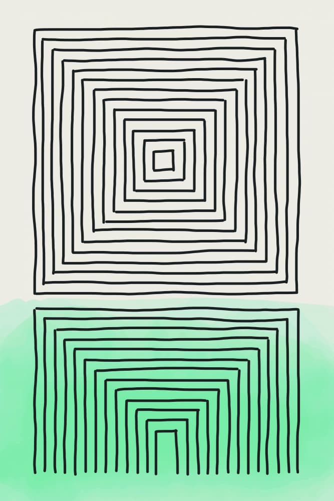 Concentric Squares Reflection by jay stanley — canvas wall art