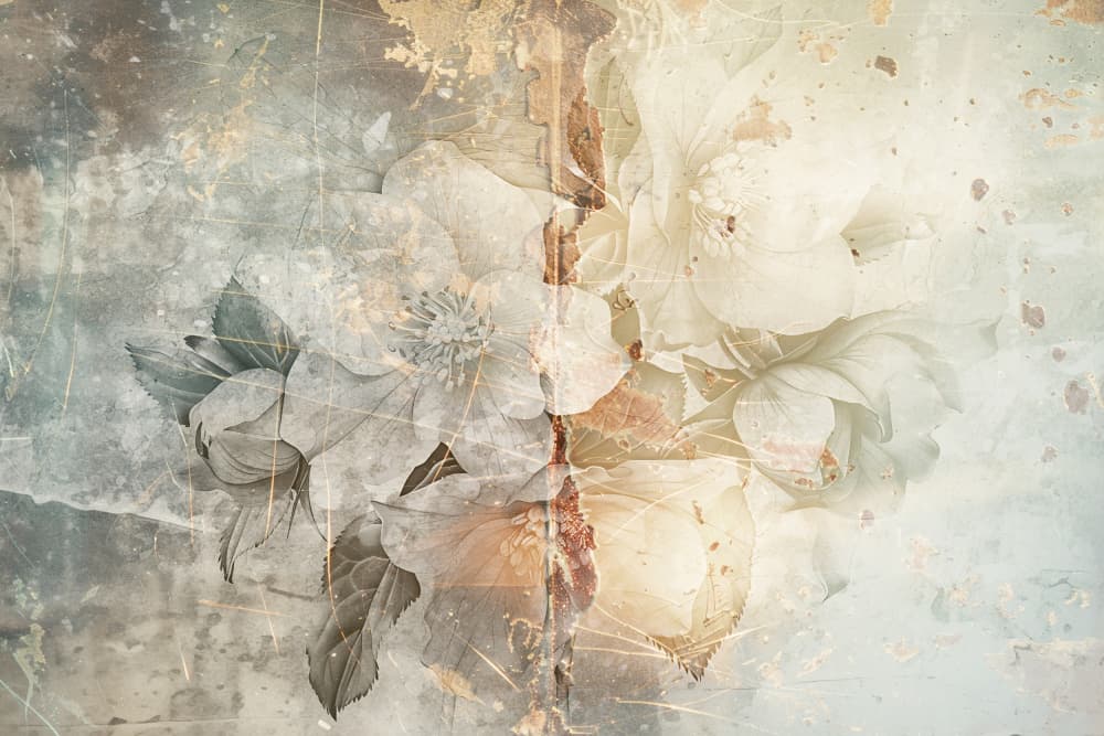 Distressed Romantic Blooms by Rafal Kulik — canvas wall art
