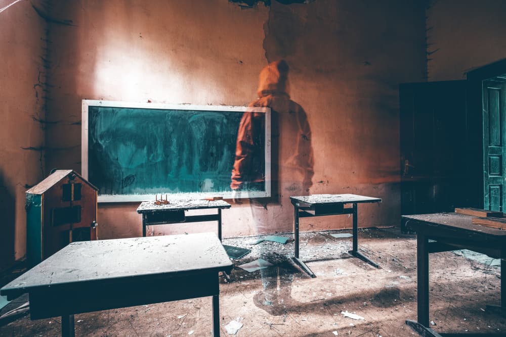 Haunted Classroom Ghost by Eros Erika — canvas wall art