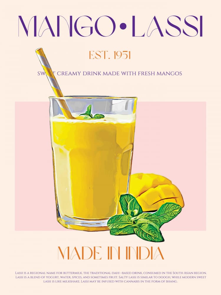Refreshing Mango Lassi by Nazma Khokhar — canvas wall art