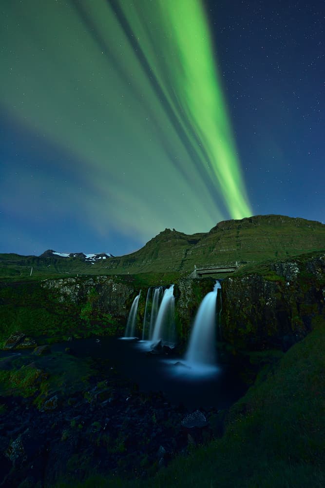 Northern Lights Waterfall by Mei Xu — canvas wall art