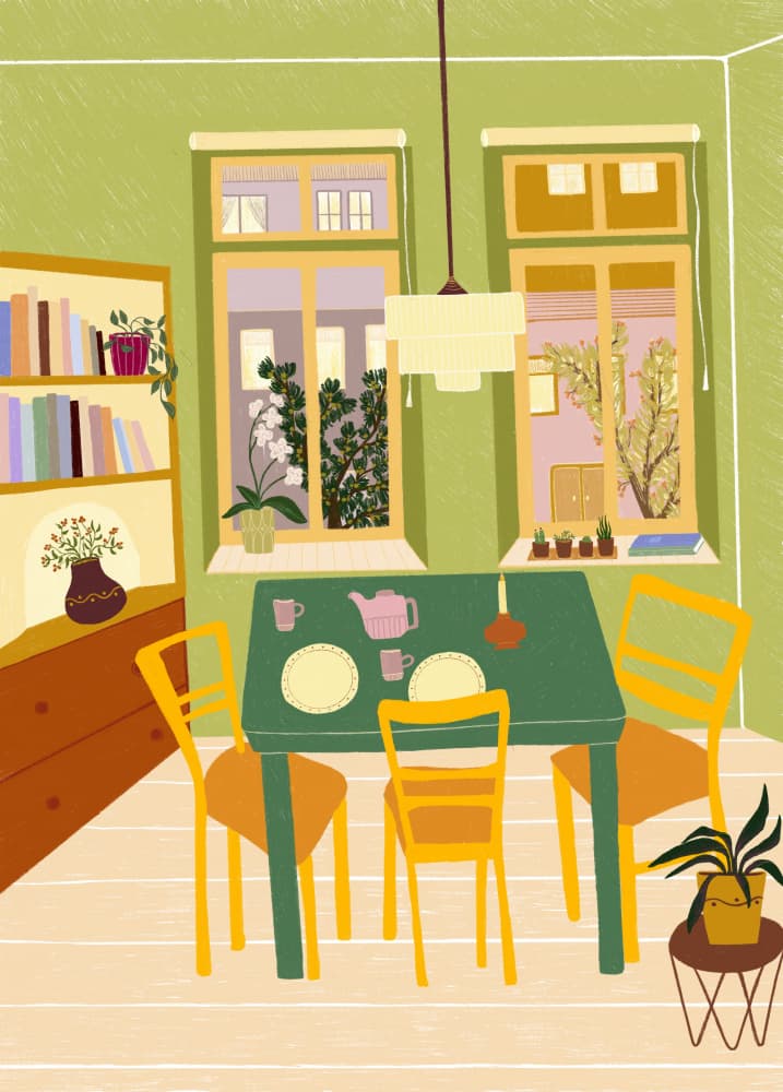 Green Room Serenity by Elsa Eleni — canvas wall art