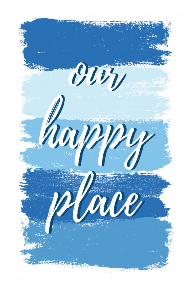 Our Happy Place Blue by Martina — canvas wall art