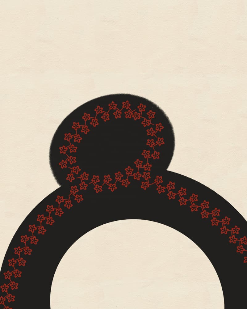 Black Floral Loop by Deepthi s — canvas wall art