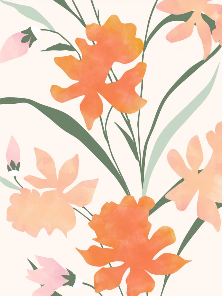 Soft Watercolor Flowers by Elena Ristova — canvas wall art