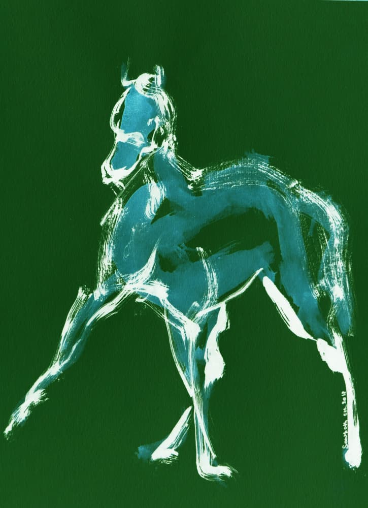 Abstract Blue Horse by Santhosh ch — canvas wall art
