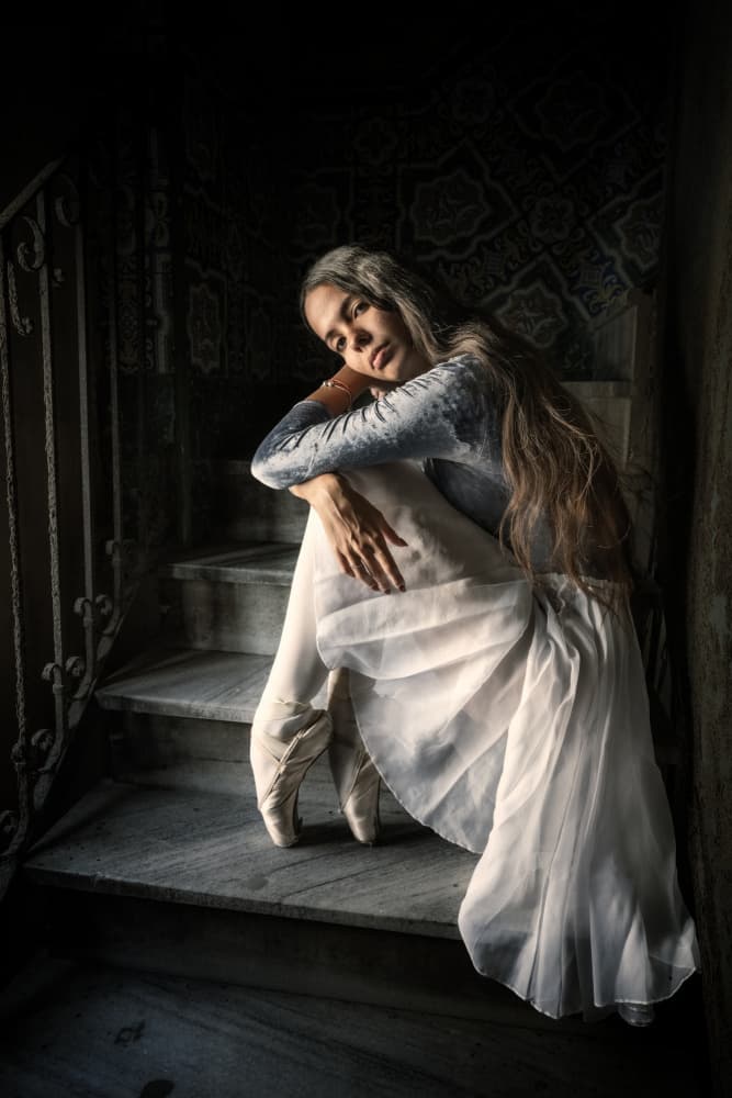 Wistful Ballerina Portrait by Trevor Cole — canvas wall art