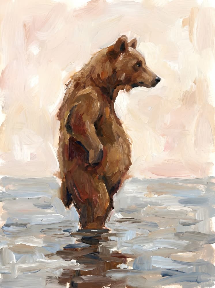 Standing Brown Bear by HUGO — canvas wall art
