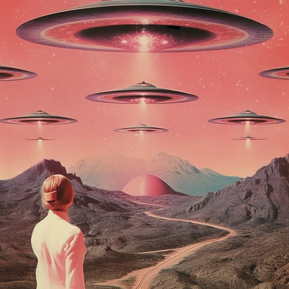 Retro Alien Landscape by Samantha Hearn — canvas wall art