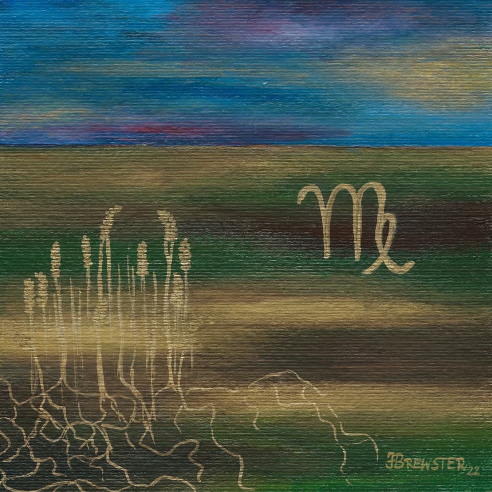 Virgo Golden Field by Janine Brewster — canvas wall art
