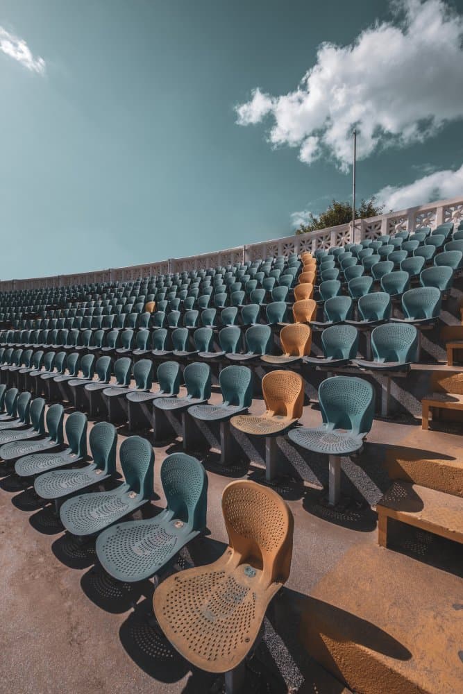 Empty Stadium Seating by hishamtwhed — canvas wall art