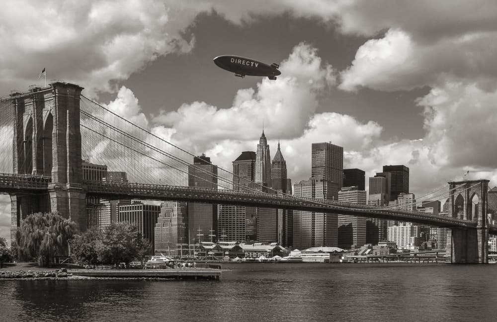 Iconic Brooklyn Bridge Skyline by Michael Castellano — canvas wall art