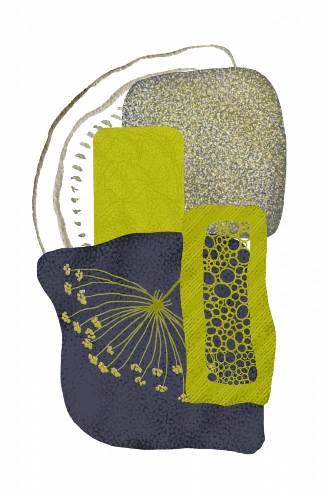 Abstract Green Shapes by Sally Ann Moss — canvas wall art