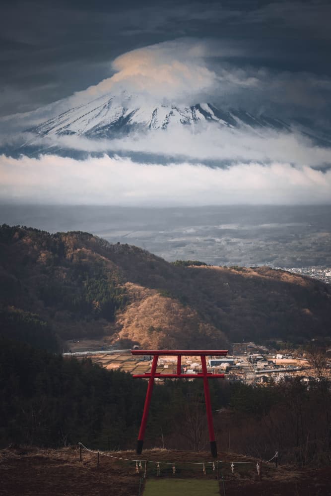 Mount Fuji Torii View by LIANG CHEN — canvas wall art