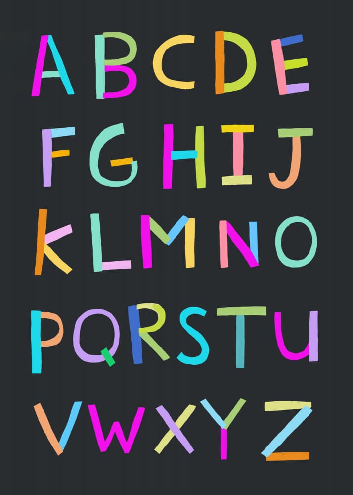 Colorful Kids Alphabet by Carla Daly — canvas wall art