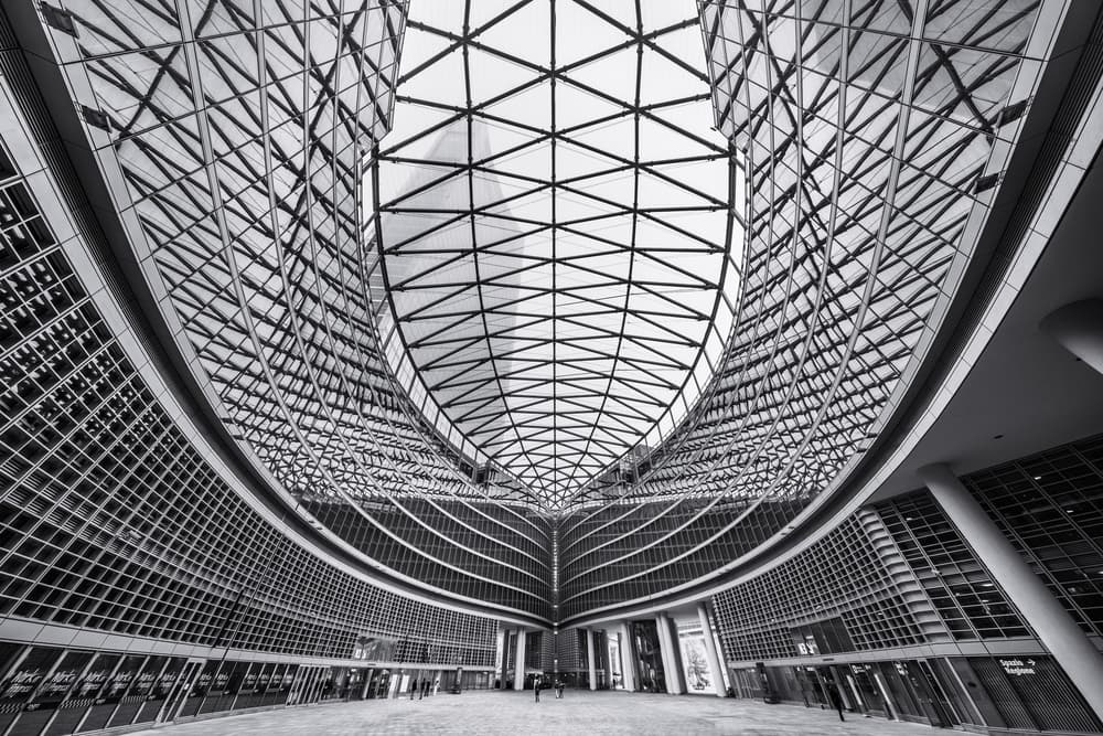 Geometric Glass Atrium by Marco Tagliarino — canvas wall art