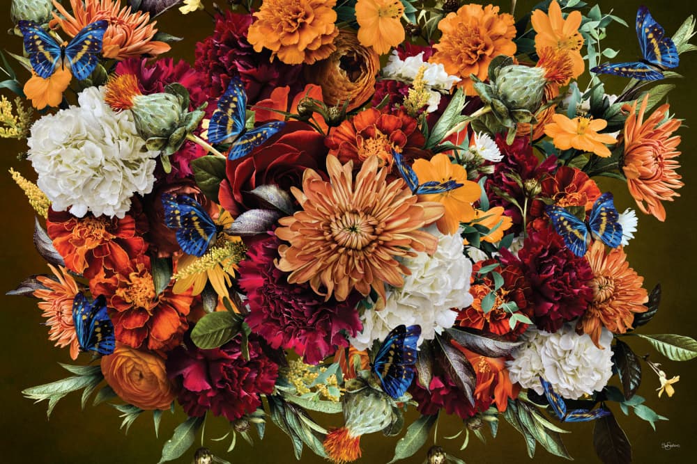Elegant Autumn Blooms by Sue Skellern — canvas wall art