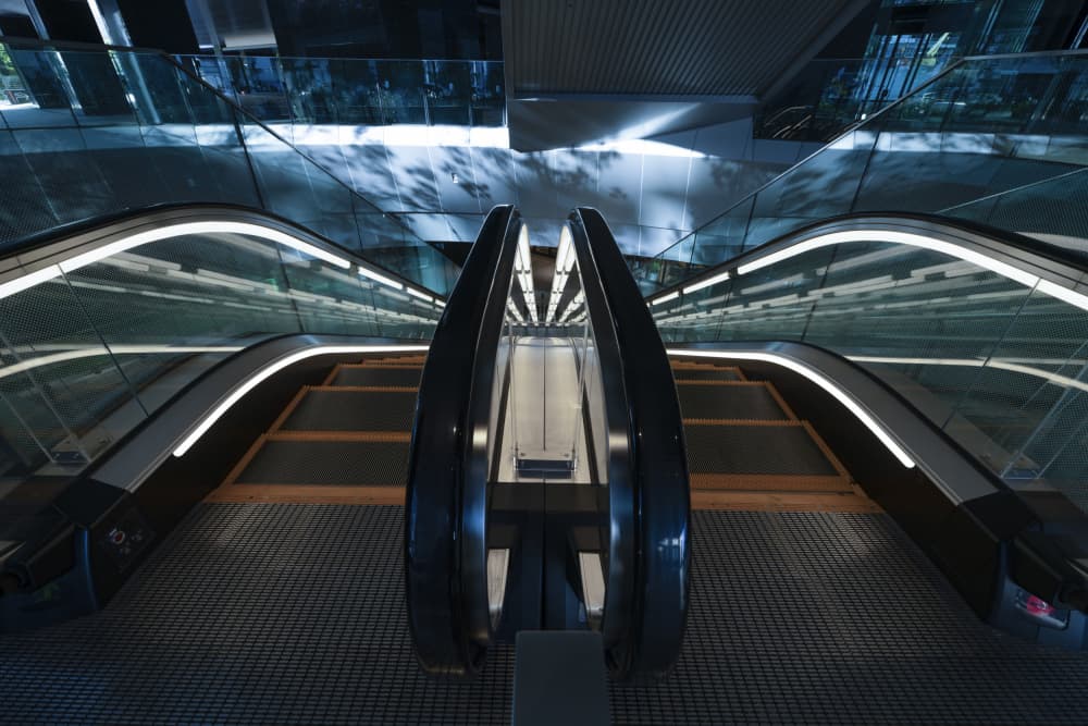 escalator by Tomoshi Hara — canvas wall art