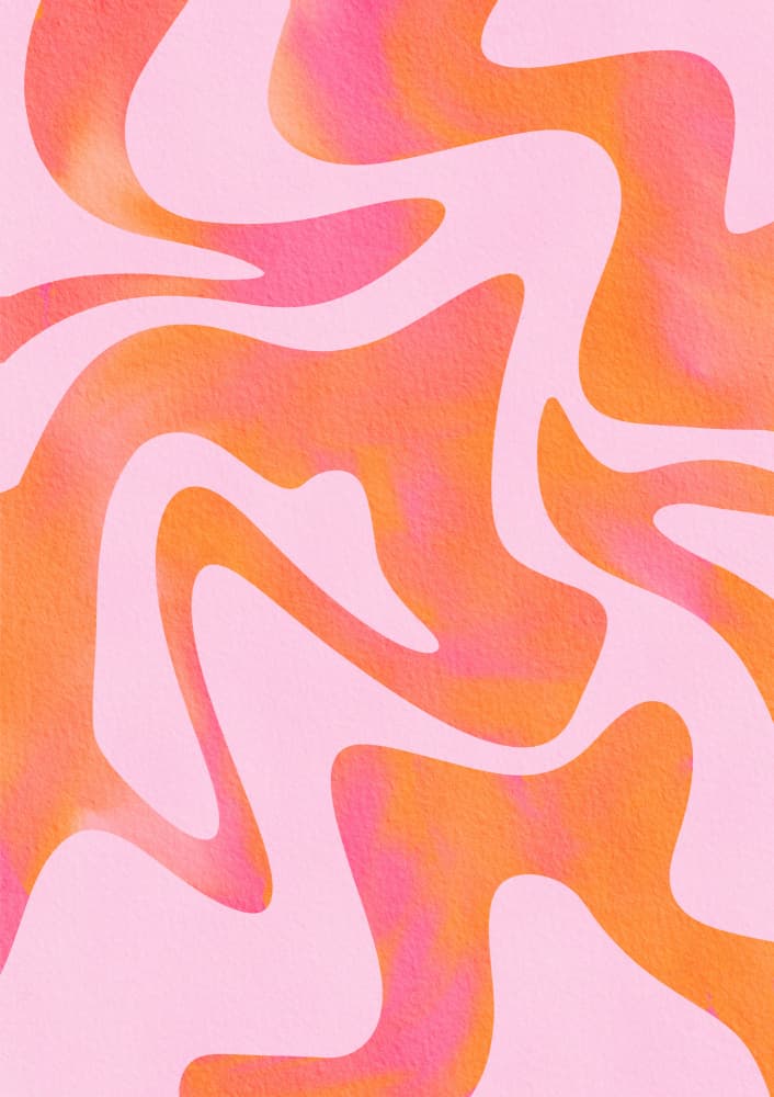 Dreamy Pink Orange Flow by Baroo Bloom — canvas wall art