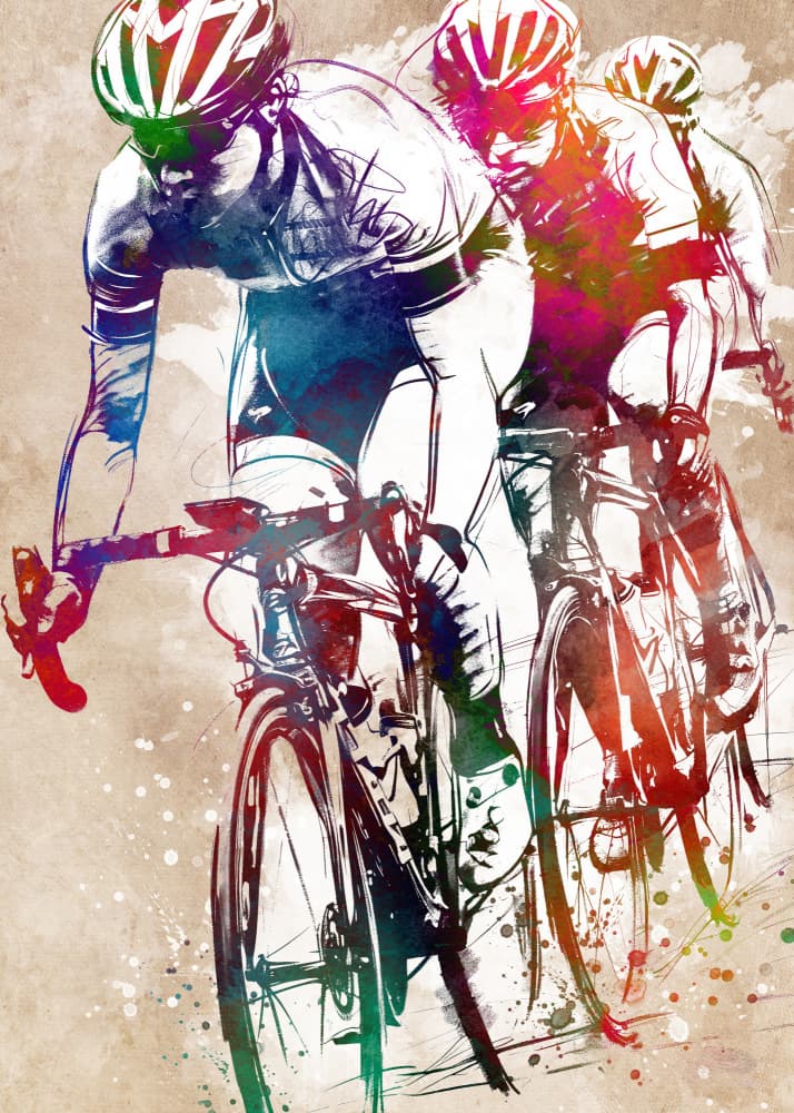 Vibrant Cycling Race by Justyna Jaszke — canvas wall art