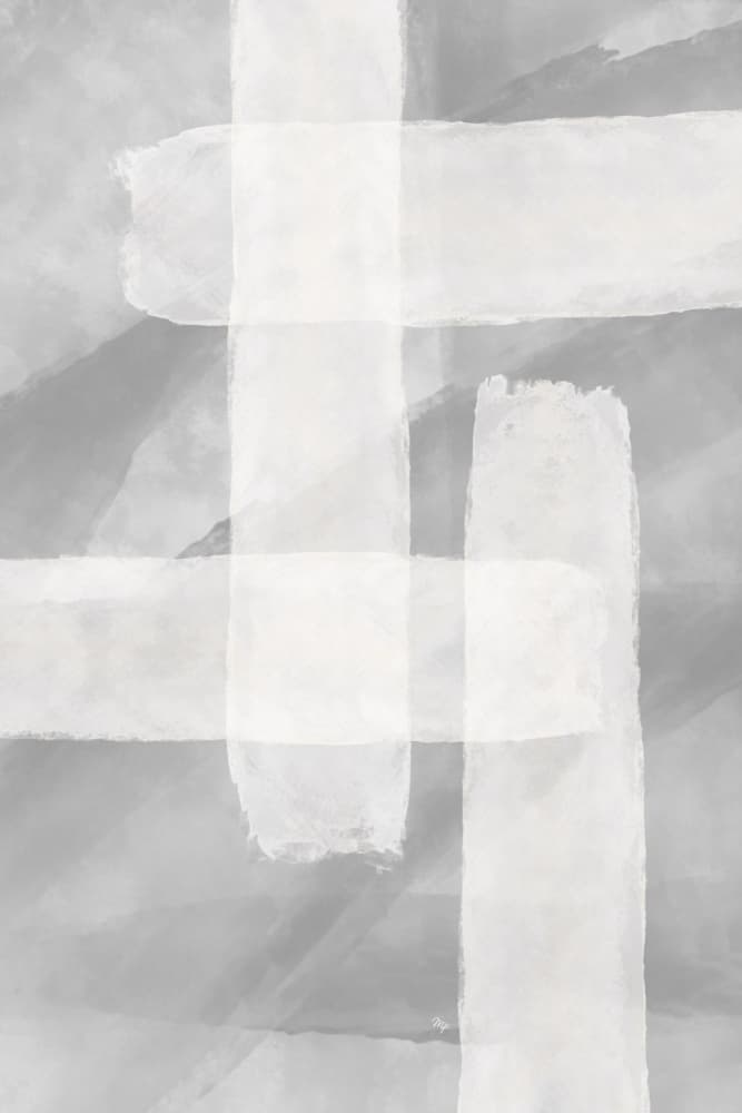 Layered Gray Brushstrokes by Martina — canvas wall art