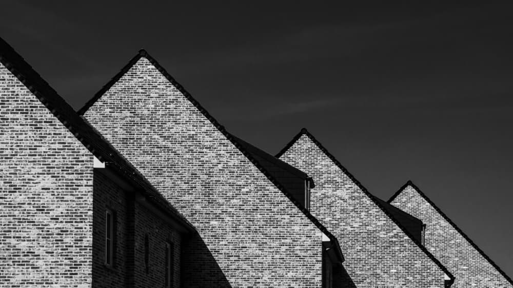Sharp Brick Rooflines by Luc Vangindertael (laGrange) — canvas wall art