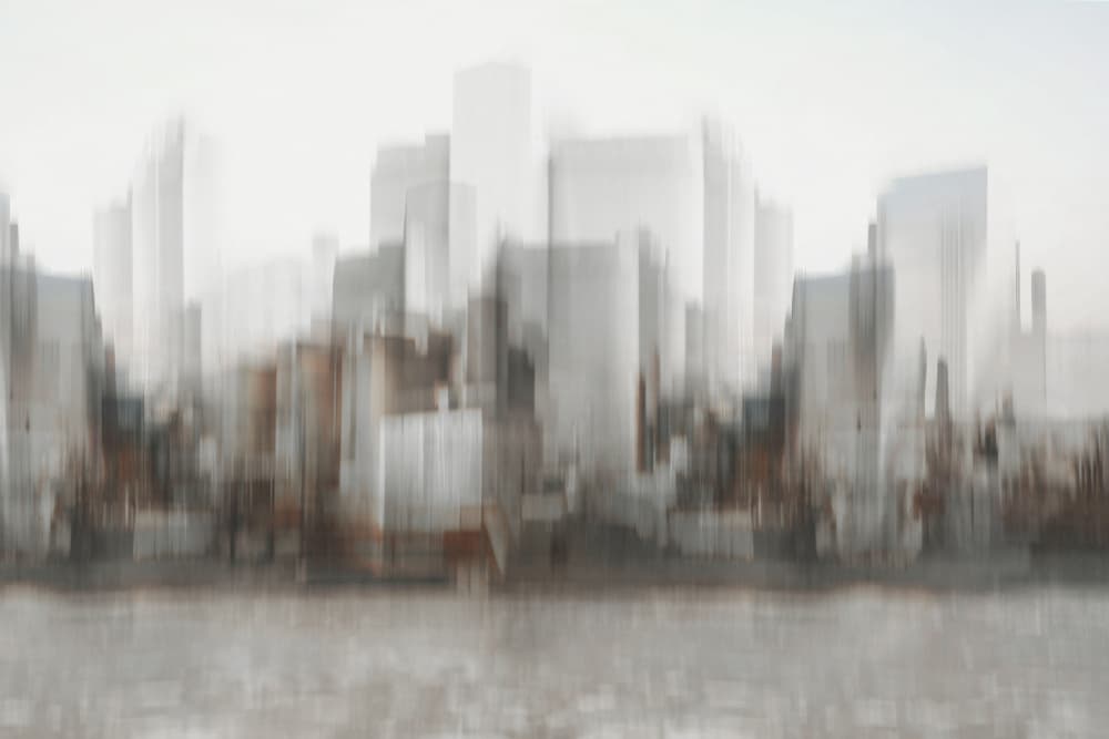 Blurred Cityscape Reflection by Christina Sillen — canvas wall art