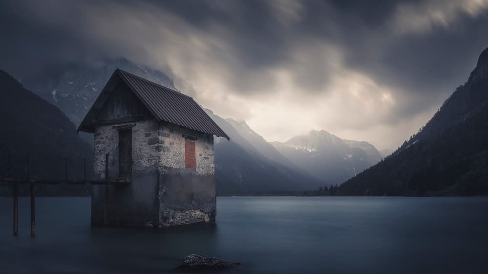 Moody Lake Cabin by Thomas de Franzoni — canvas wall art