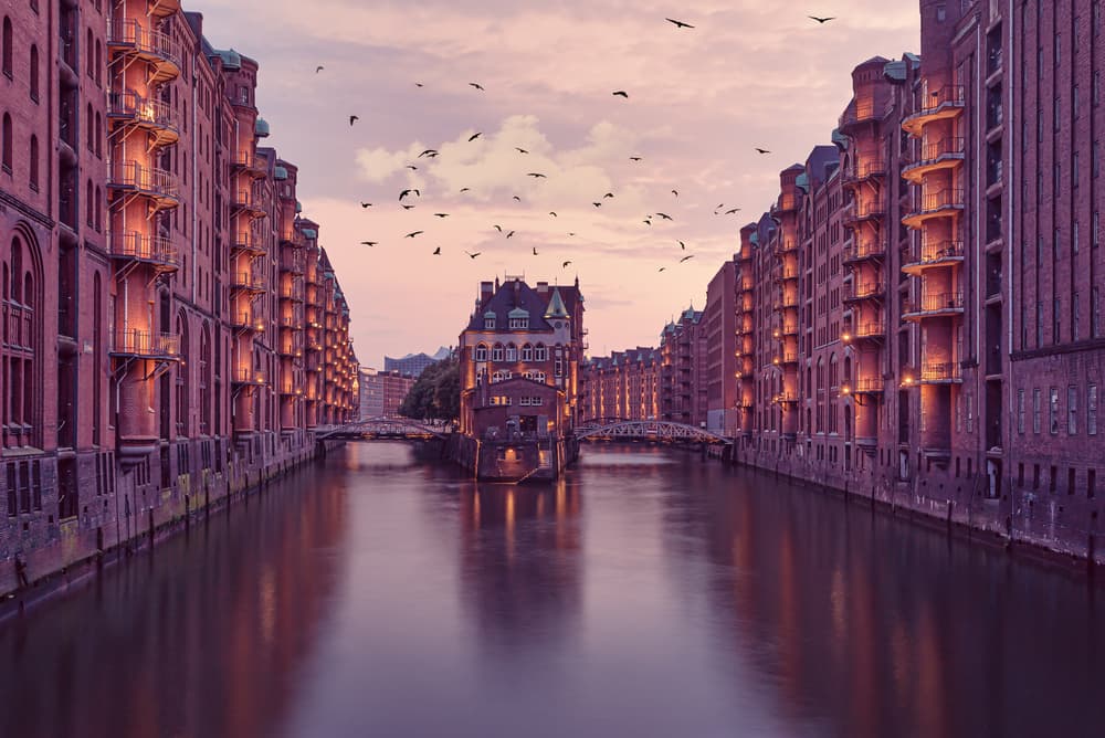 Historic Canal Twilight by Mike Kreiten — canvas wall art