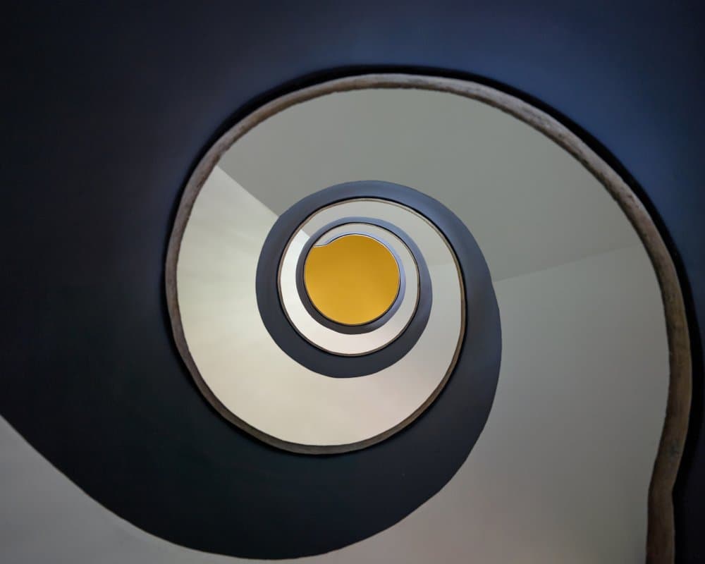 Modern Spiral Staircase View by Michael Allmaier — canvas wall art