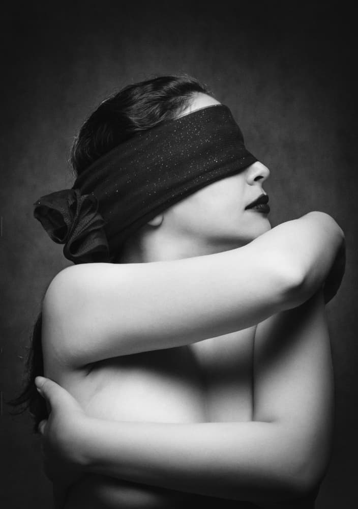 Blindfolded Self Embrace by Glamour Studio — canvas wall art