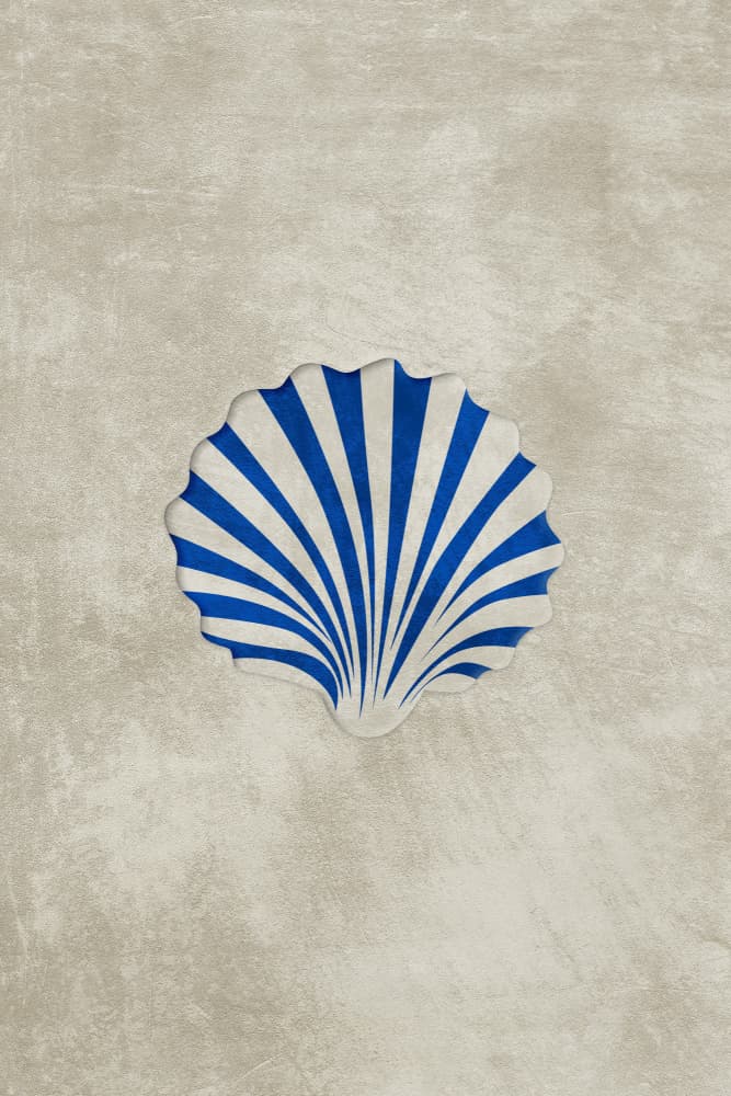 Coastal Blue Scallop Shell by Ema Paraschiv — canvas wall art