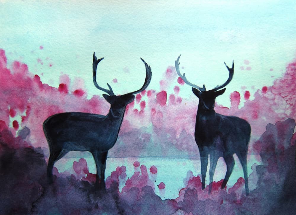 Ethereal Deer Glade by Christine Lindstrom — canvas wall art