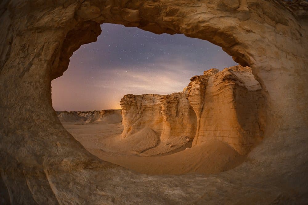 Stars Over Desert Arch by Saad Shawki Ibrahim — canvas wall art