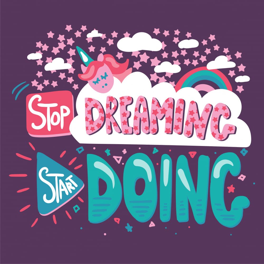 Stop Dreaming Start Doing by Marika Barsrsind — canvas wall art