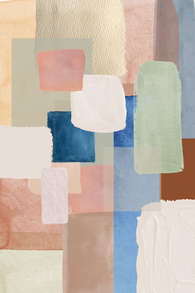 Muted Abstract Shapes by Sally Ann Moss — canvas wall art