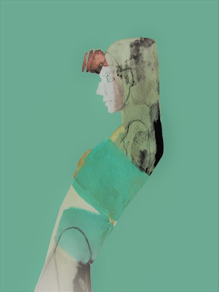 Abstract Woman Profile by Doris Schmitz — canvas wall art