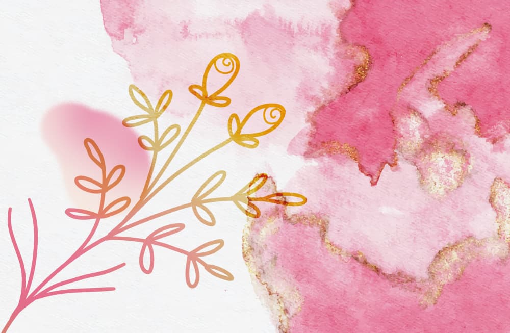 Pink Gold Botanical by Fadil Roze — canvas wall art